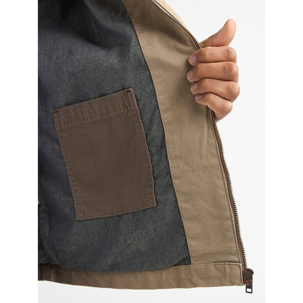 Zip-Up Jacket with Corduroy Collar camel, PETROL INDUSTRIES