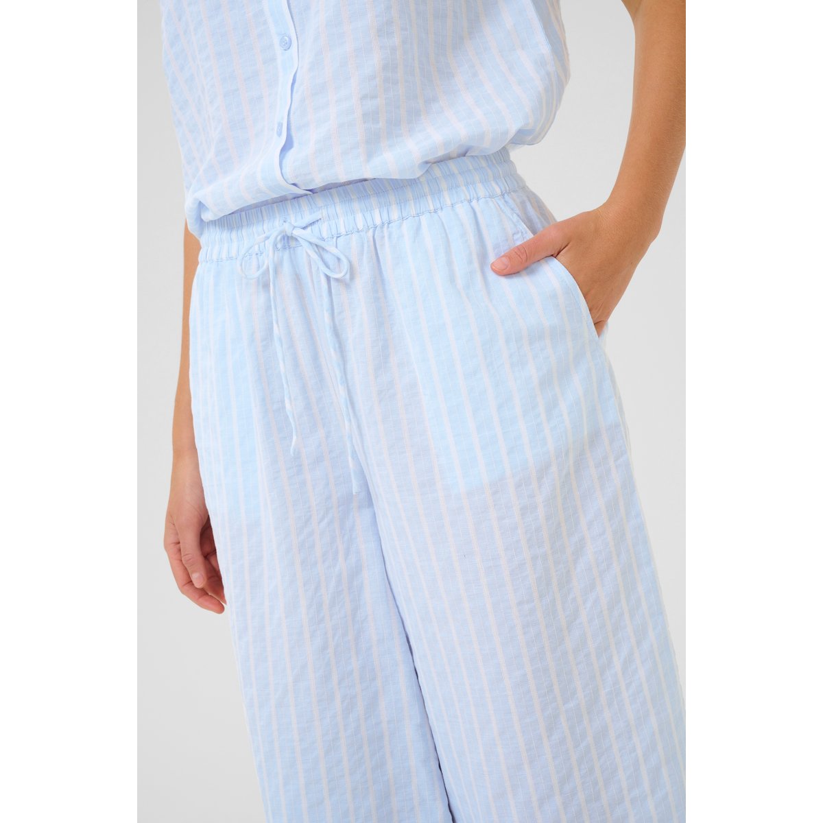 Casual pants bleu/blanc rayures, KAFFE