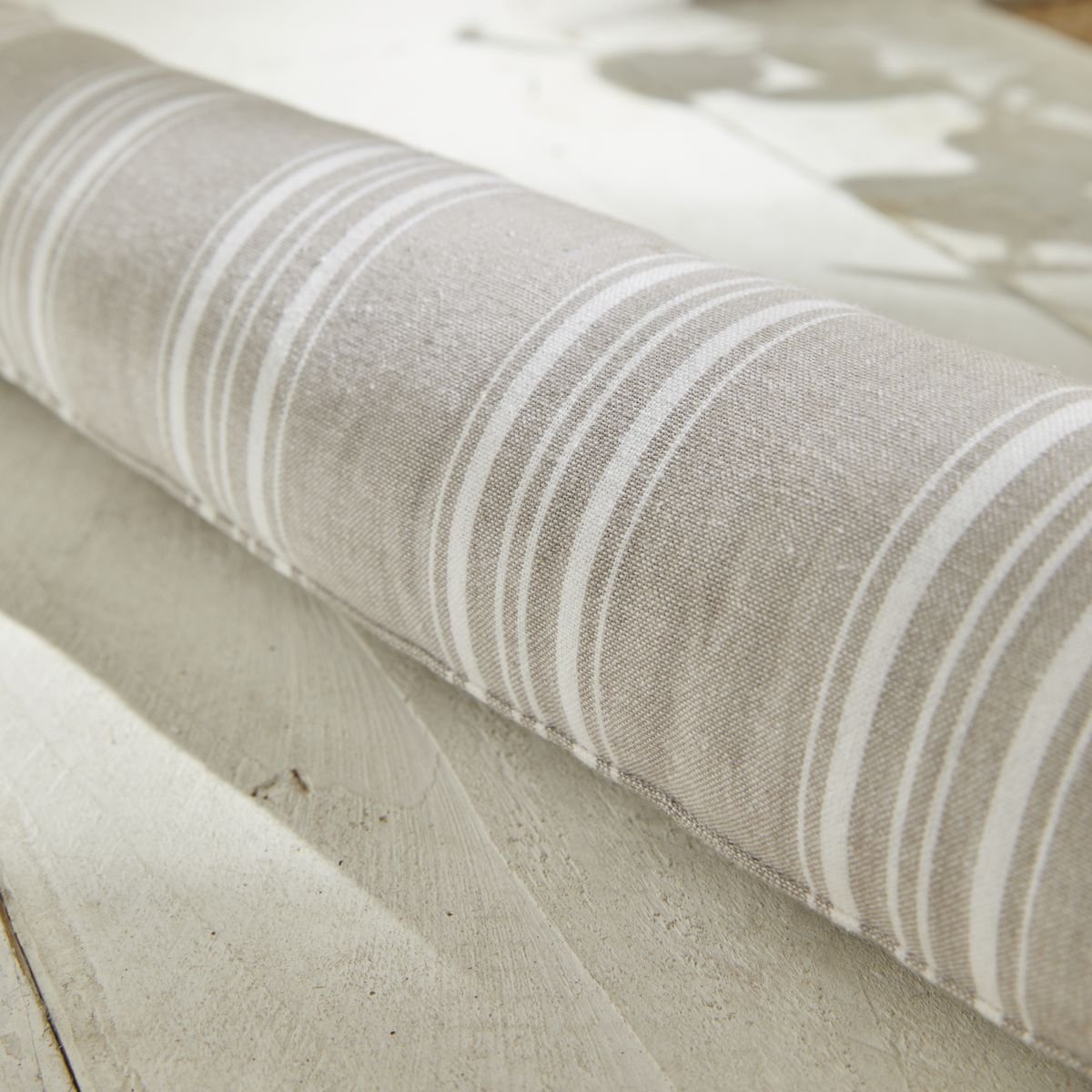 Bas de porte imprimé rayures coton CHARME beige, TODAY