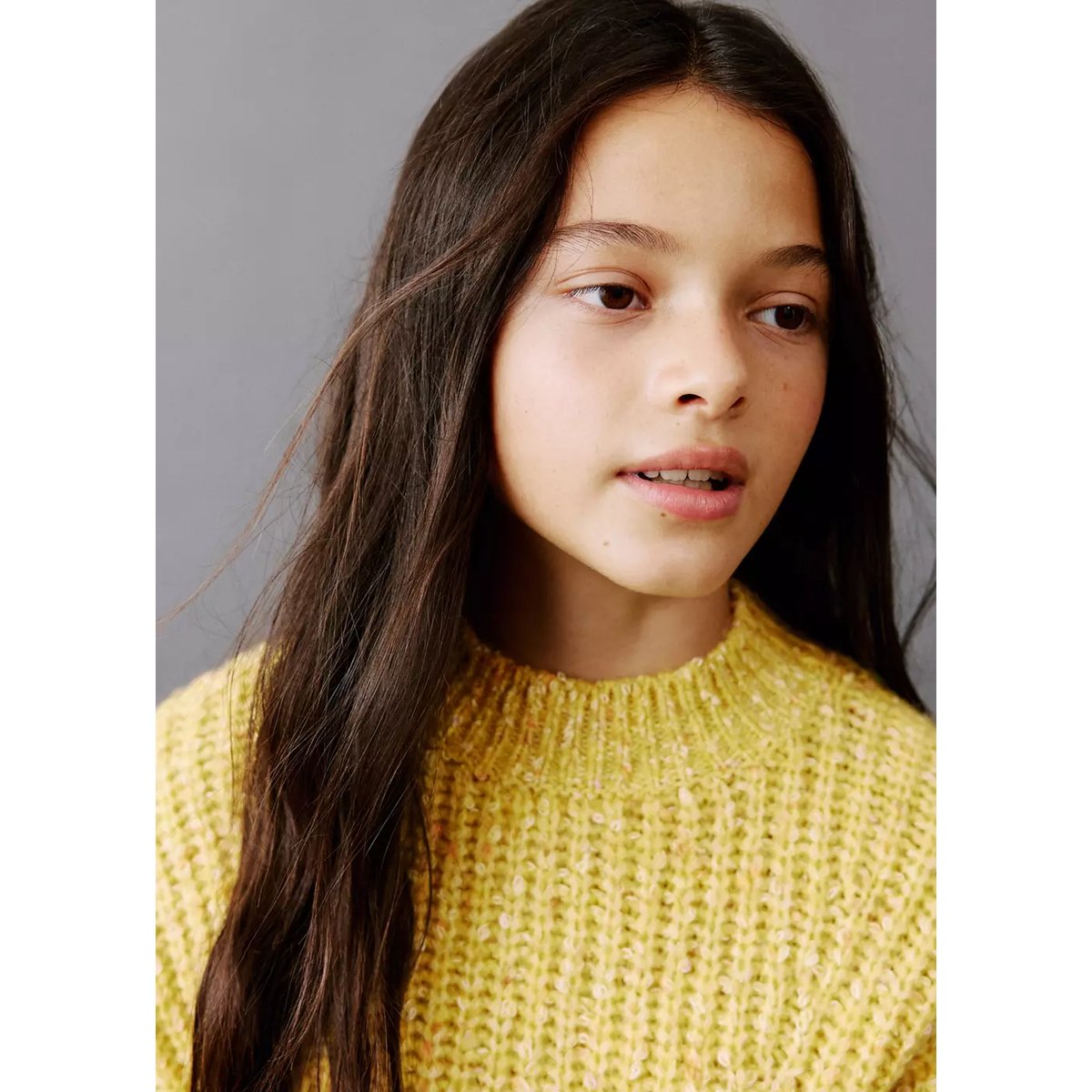 Pull côtelé jaspé citron vert, MANGO KIDS