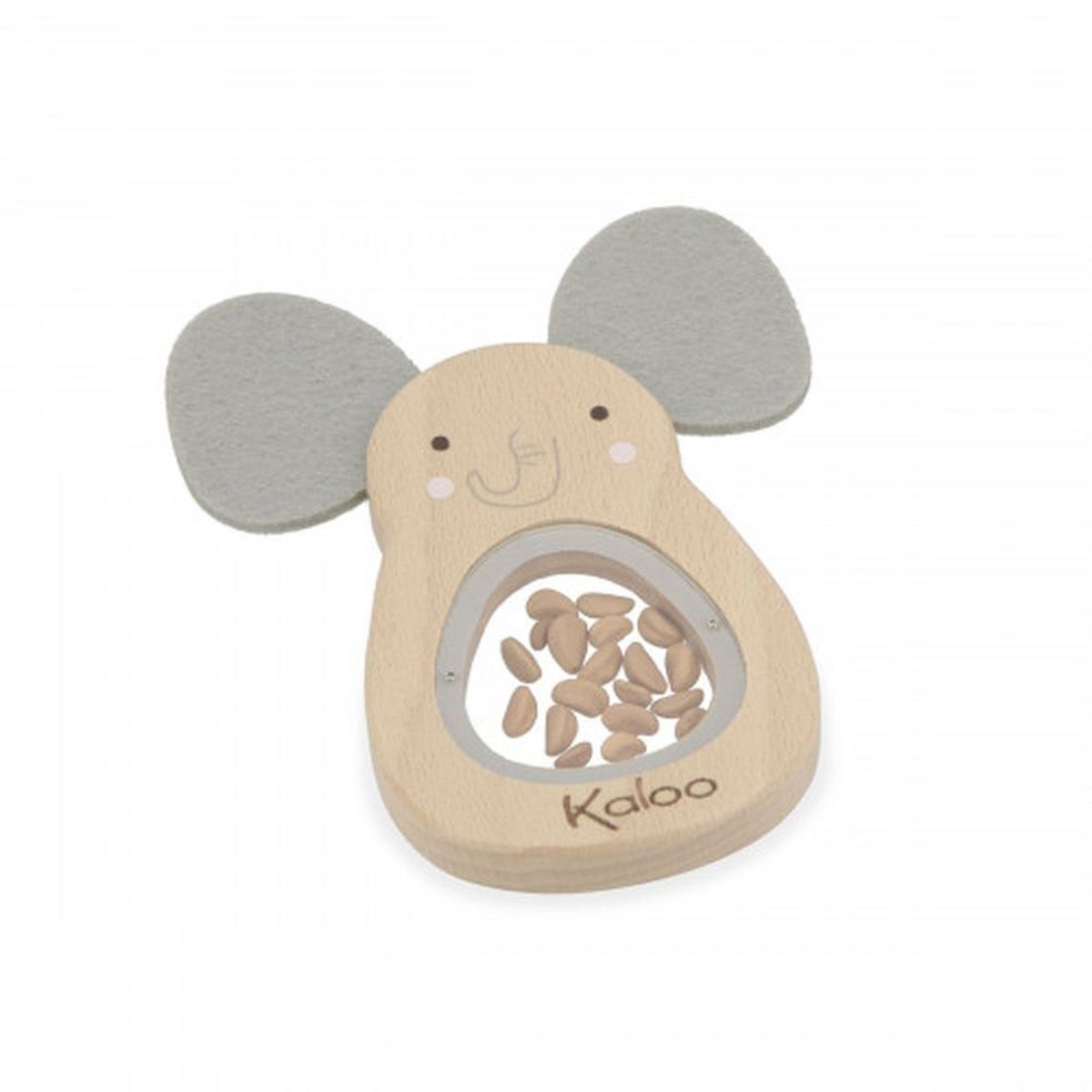 Hochet sonore en bois gris, KALOO
