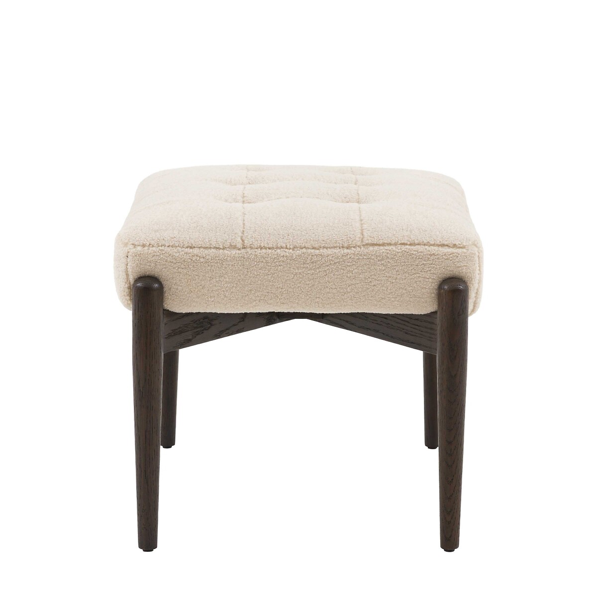 Humphrey Faux Sheepskin & Ash Wood Footstool off-white, ÉDITÉ