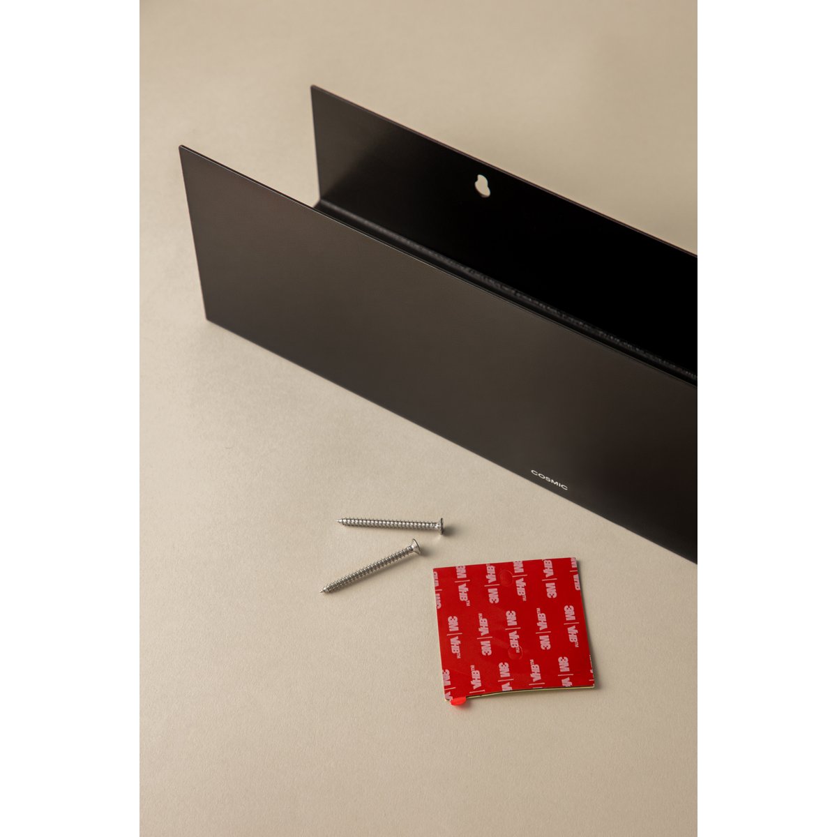 Porte-savon De Douche avec vis ou adhésif NOOK noir mat, COSMIC