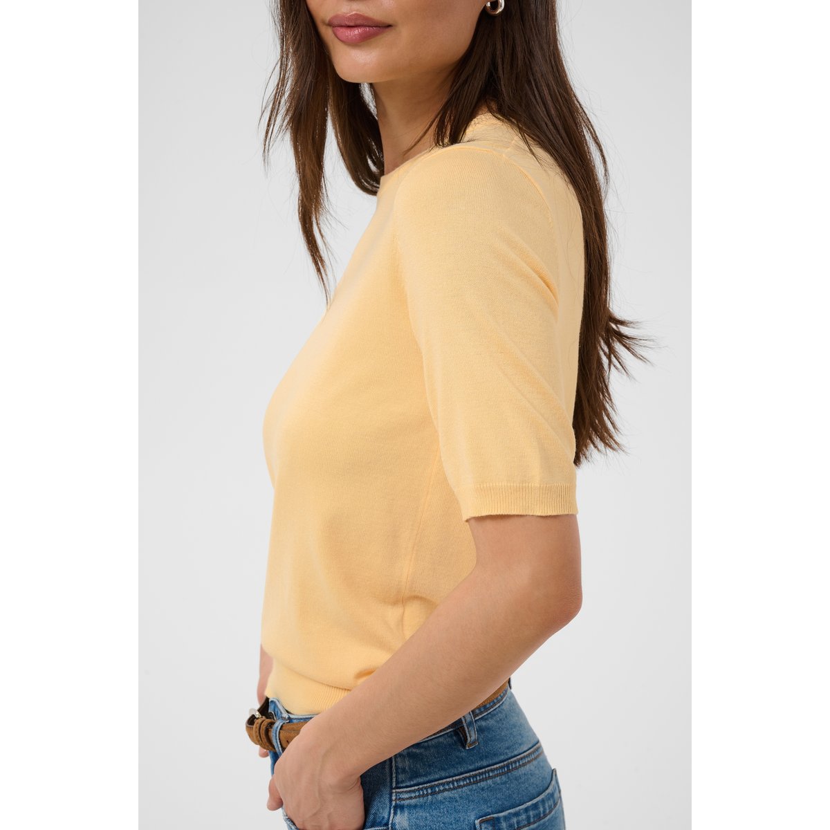 Pullover tricoté jaune sunlight, KAFFE