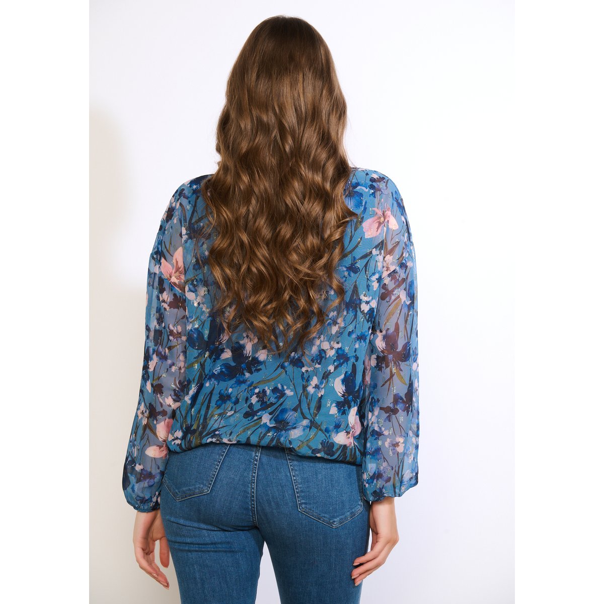 Blouse fleurie légère bleu, LOLALIZA