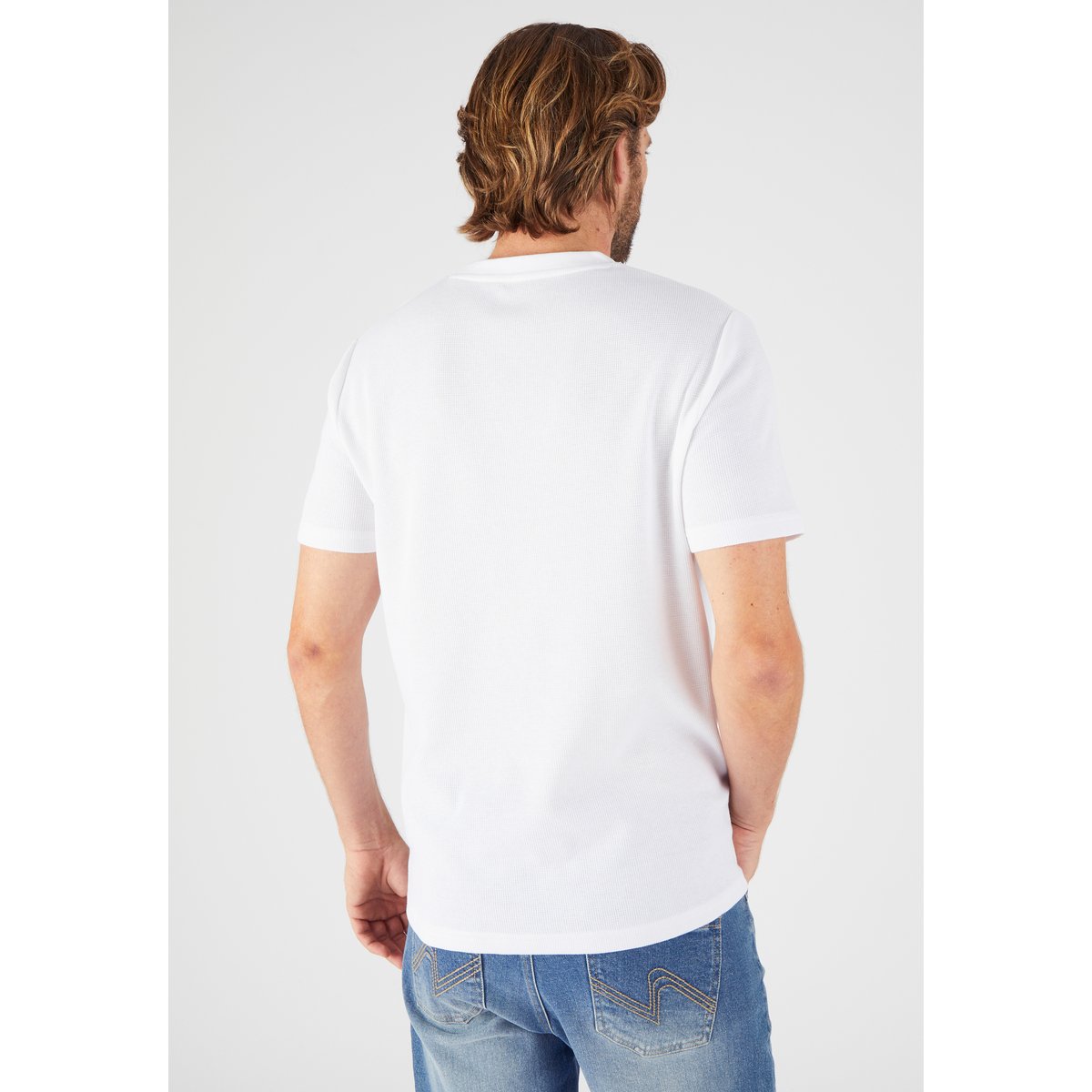 T-shirt Essential en maille gaufrée blanc, DAMART