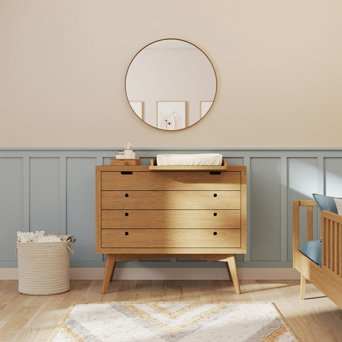 Chambre Montessori enfant Bois massif  ROMEO noisette, AKITEN RETAIL