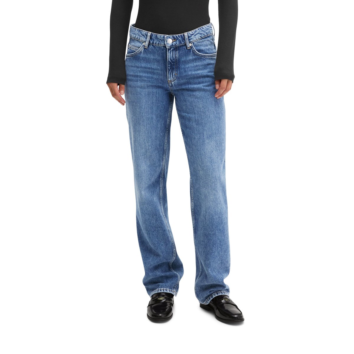 Jeans modèle Elin, coupe droite en denim rigide sans élasthanne bleu, MARC O'POLO