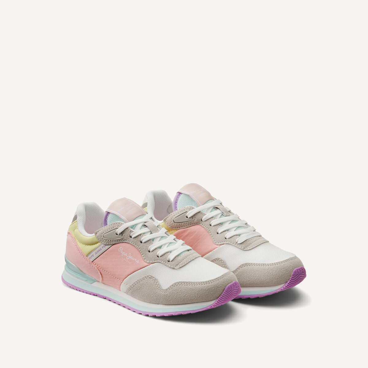 Baskets basses London Print rose/gris, PEPE JEANS