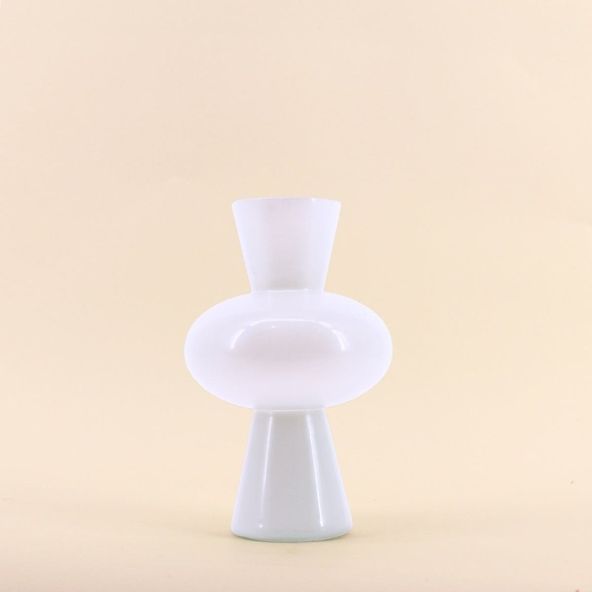 Vase boule en verre, H21cm blanc, DECOSTAR