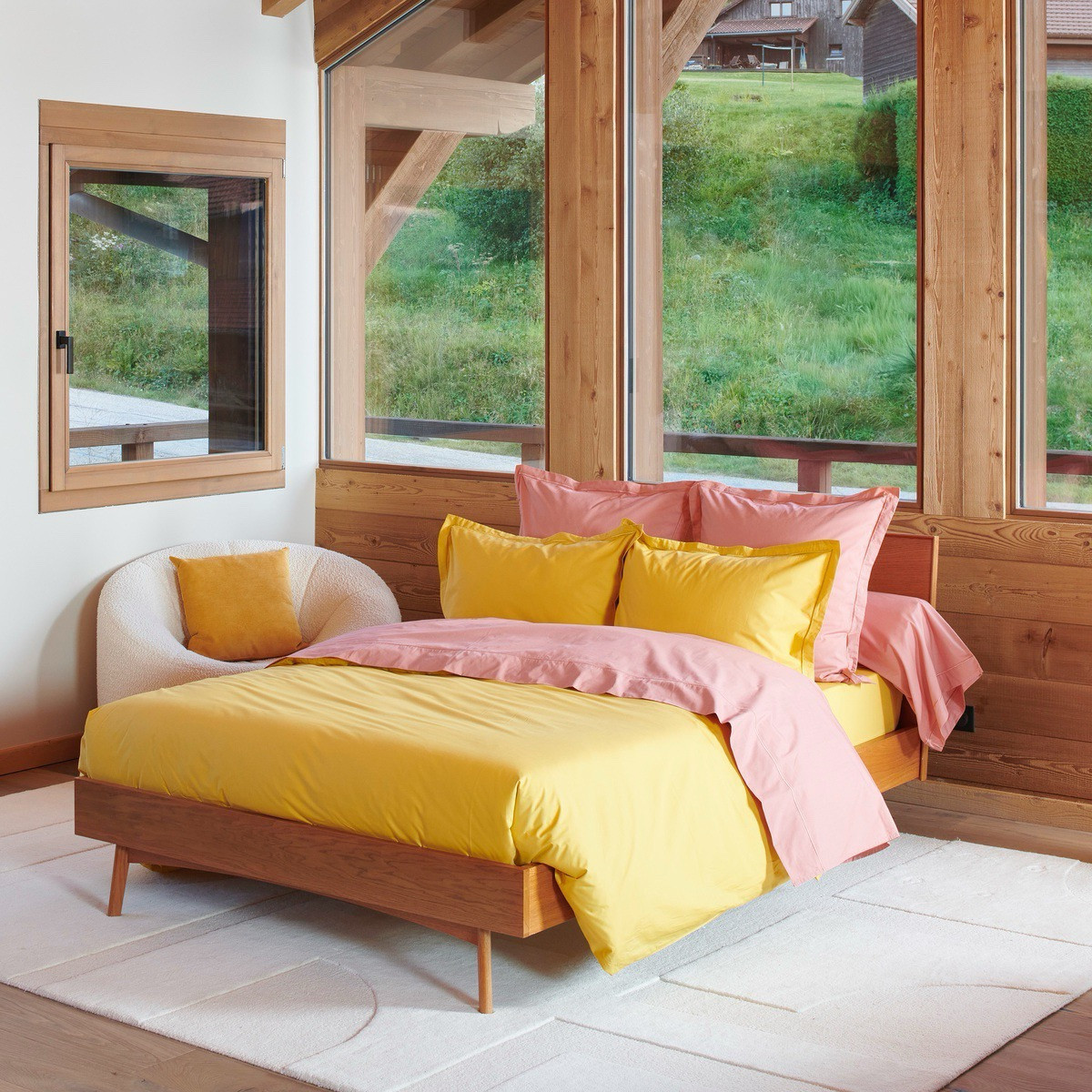 Drap Housse Uni Percale De Coton - UNIS PERCALE miel, TRADITION DES VOSGES