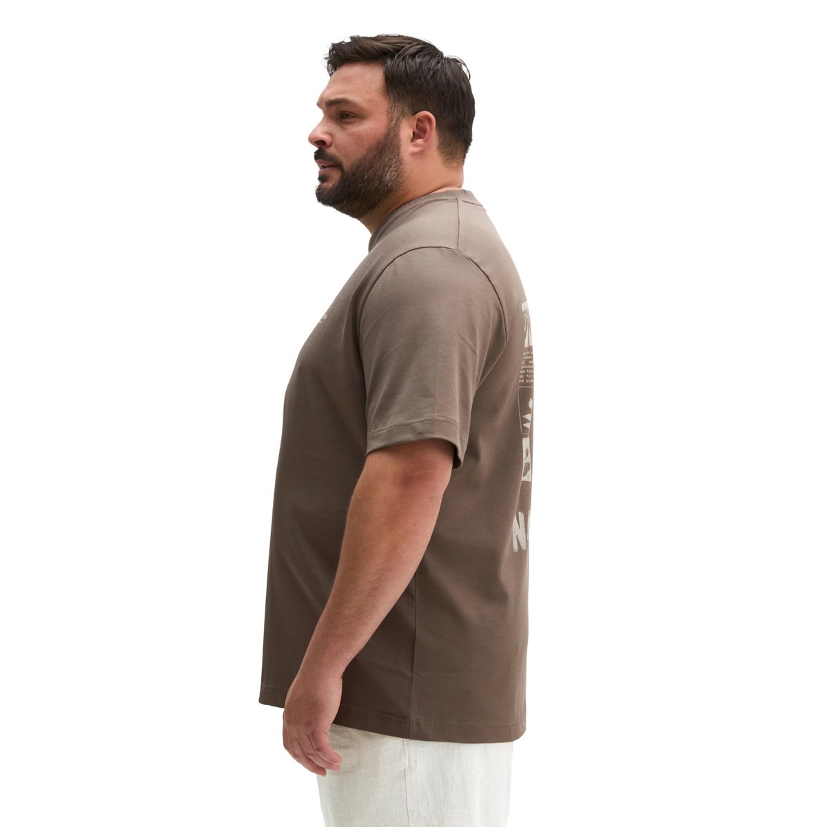 T-shirt loose avec impression dans le dos marron foncé, MARC O'POLO