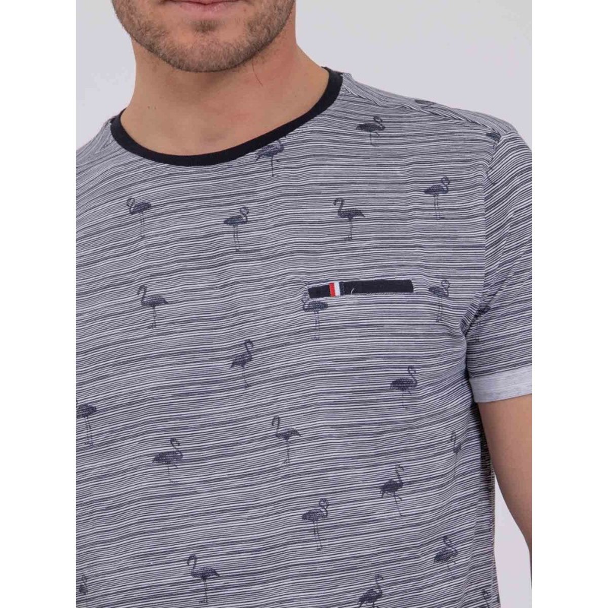 T-shirt Col Rond Pur Coton Nabalvine bleu marine, RITCHIE