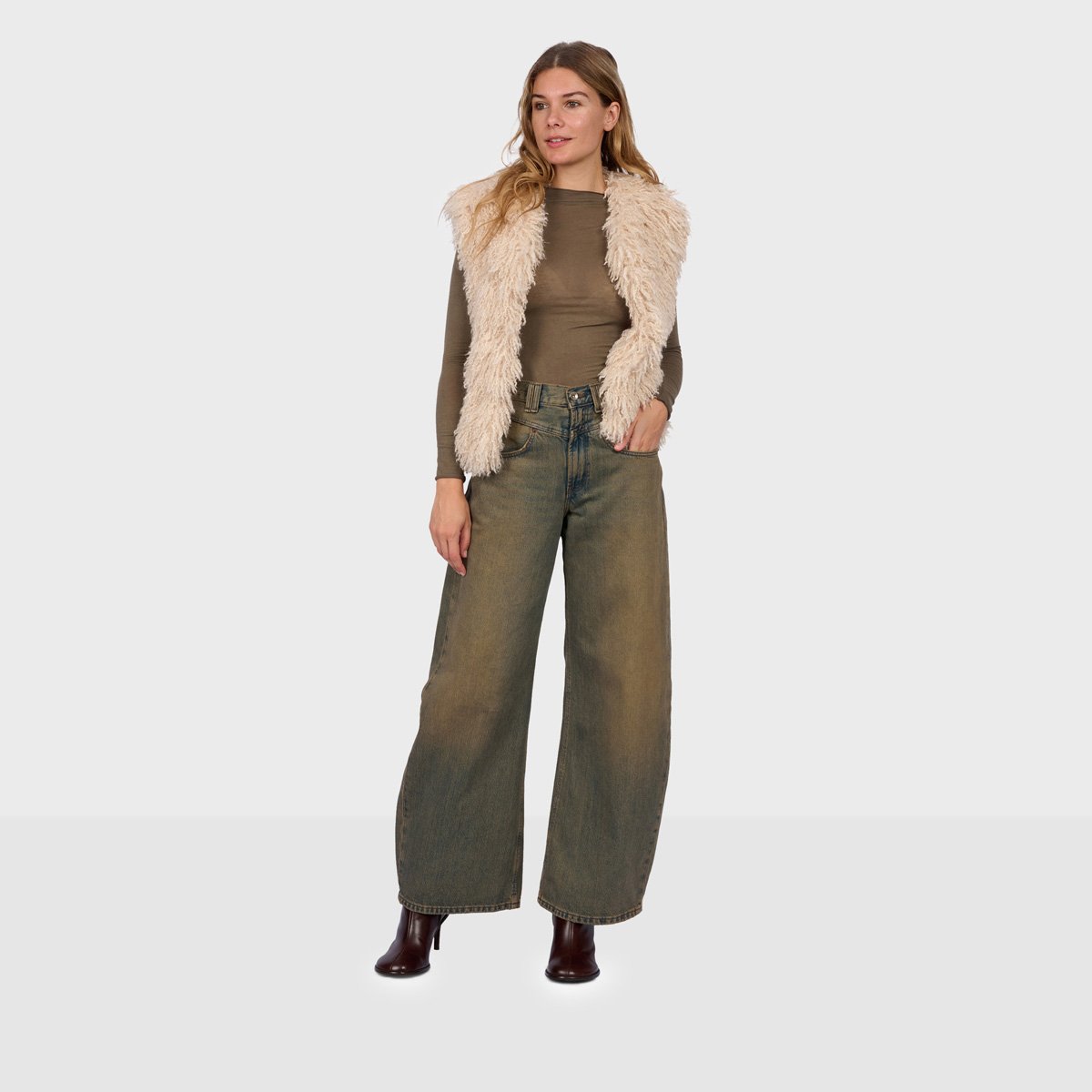 Gilet sans manches à coupe classique BETH beige clair, OAKWOOD