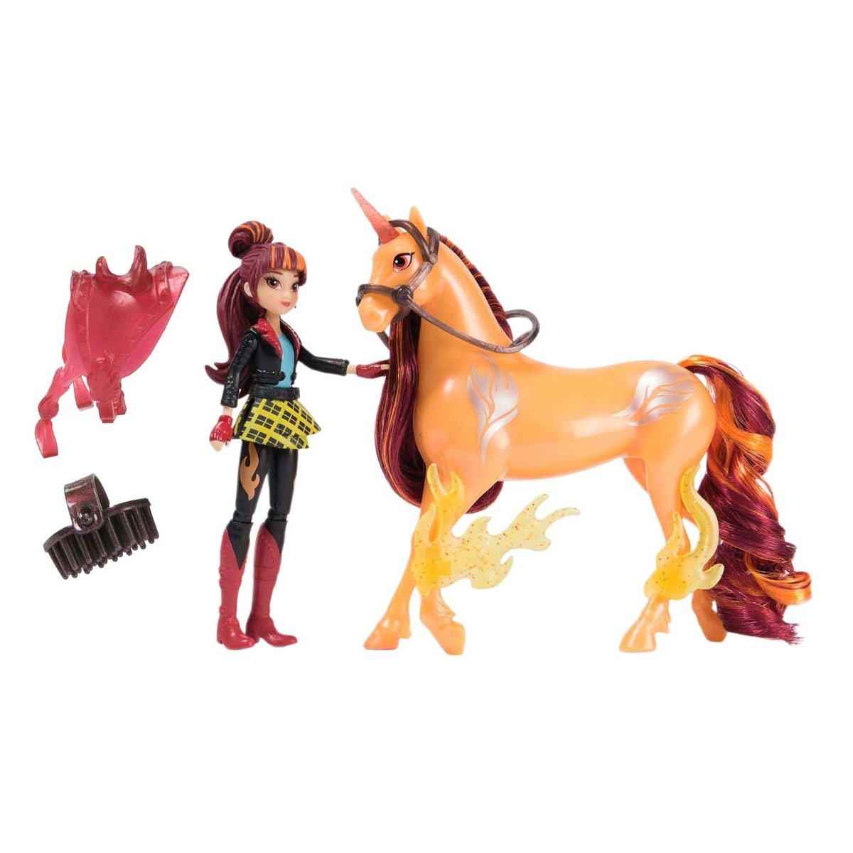 Unicorn Academy - Licorne Cinder + Poupée Valentina multicolore, SPIN MASTER