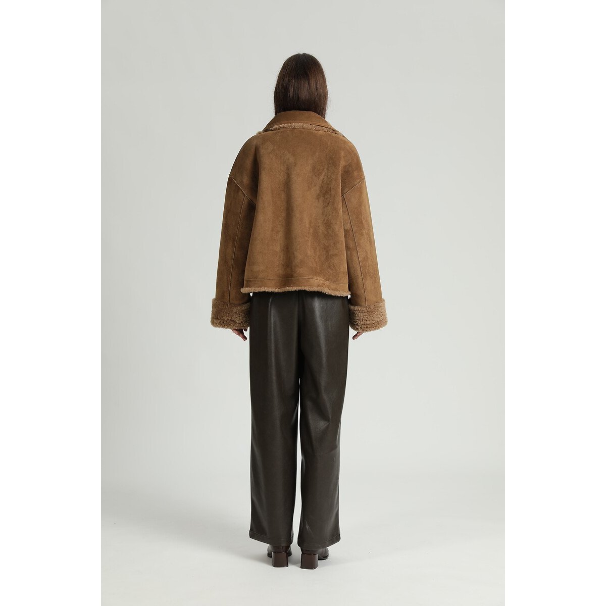 Manteau réversible en sherpa camel, SEE U SOON