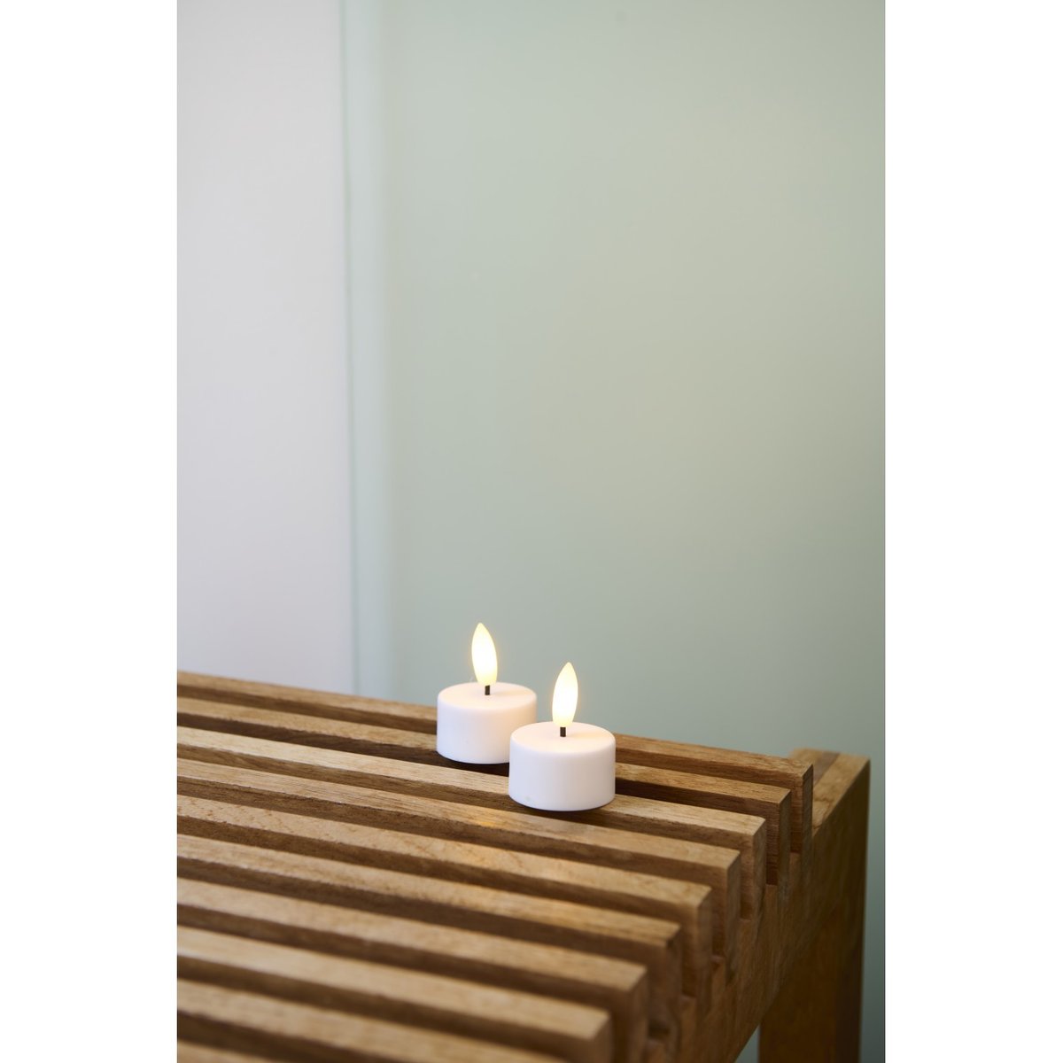 Set de 2 Bougies LED Sille 4 x 2cm Rechargeable blanche, SIRIUS