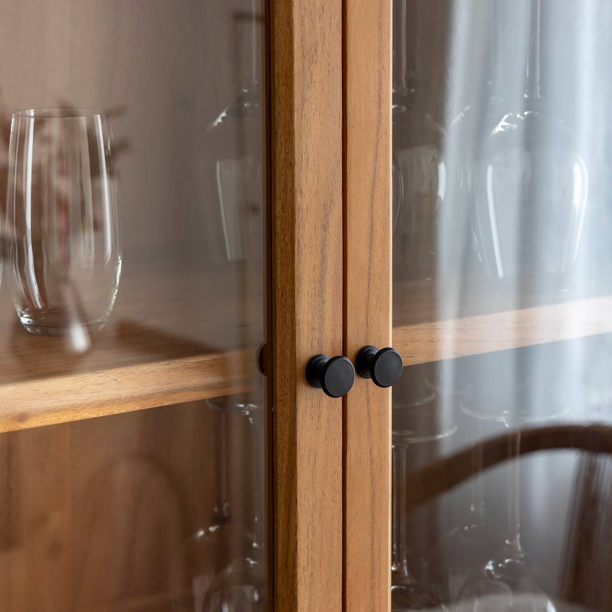 Vitrine en bois d'acacia 4 portes  JO bois foncé, MADE IN MEUBLES 