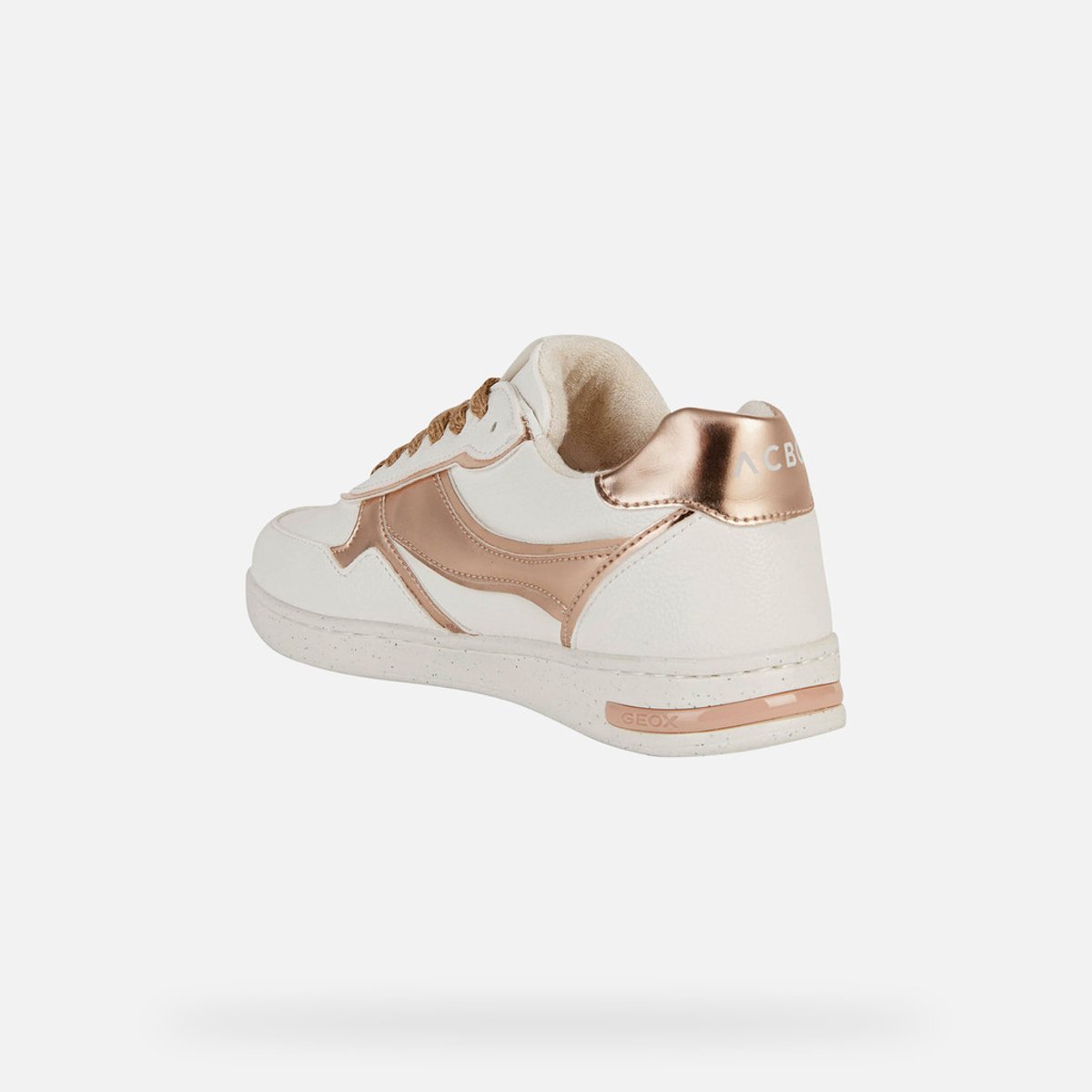 Baskets respirantes Jaysen x ACBC blanc/or rose, GEOX