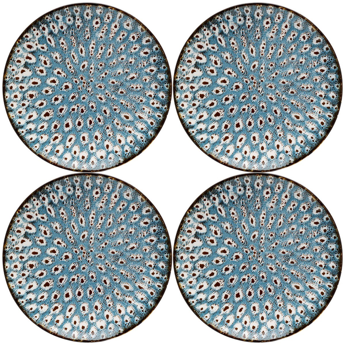 Lot de 4 assiettes à dessert en porcelaine, GIOIA bleu, KARE DESIGN