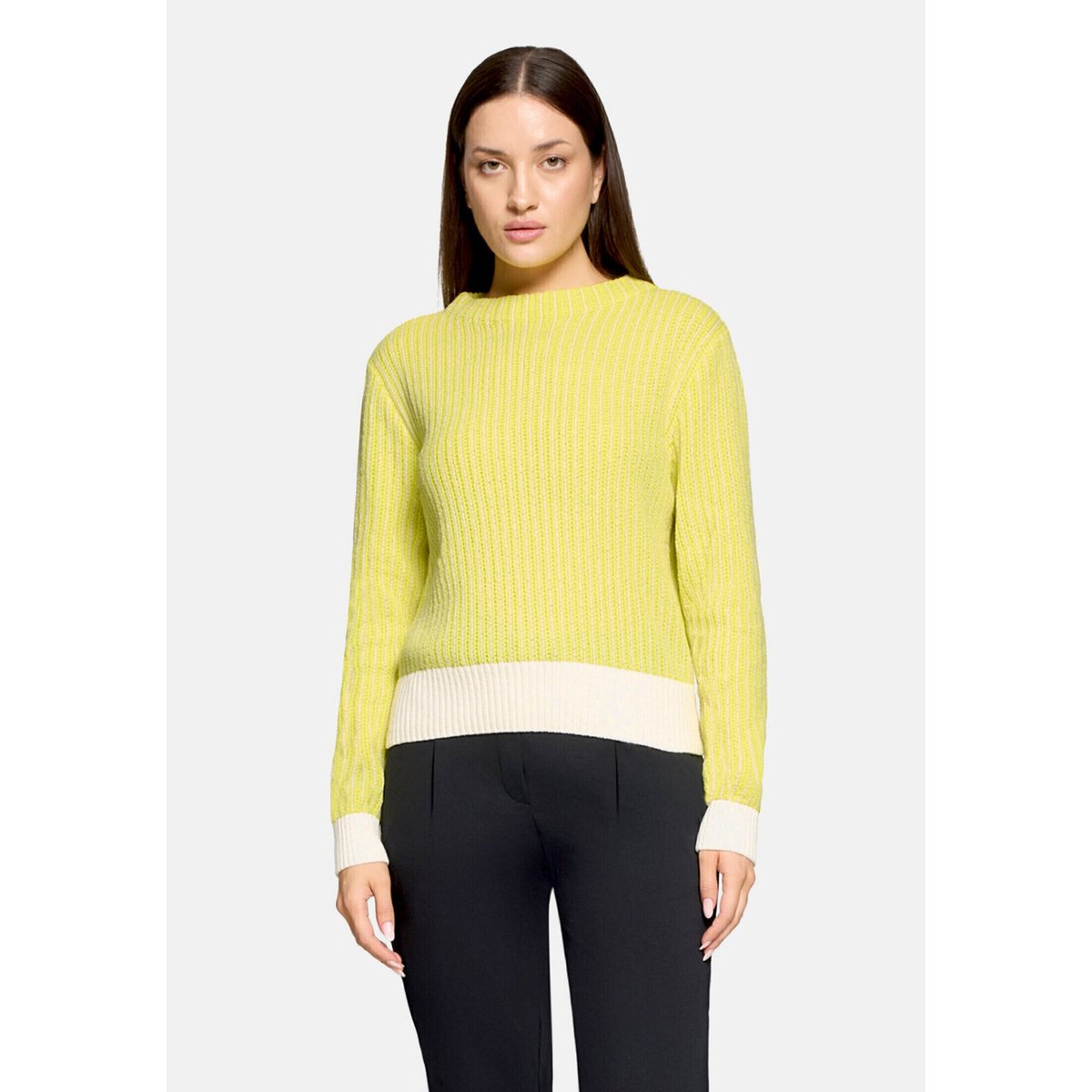 Pull-over en maille à détails tricotés cream/yellow, BETTY & CO