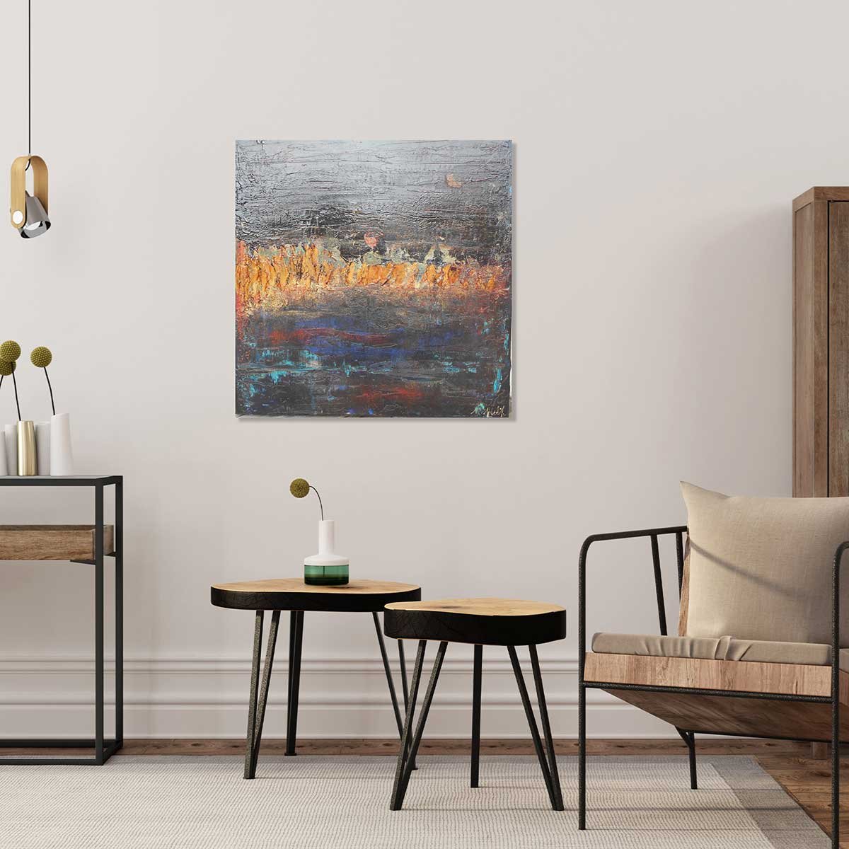 Tableau gris d'argent tableau alu dibond, HEXOA