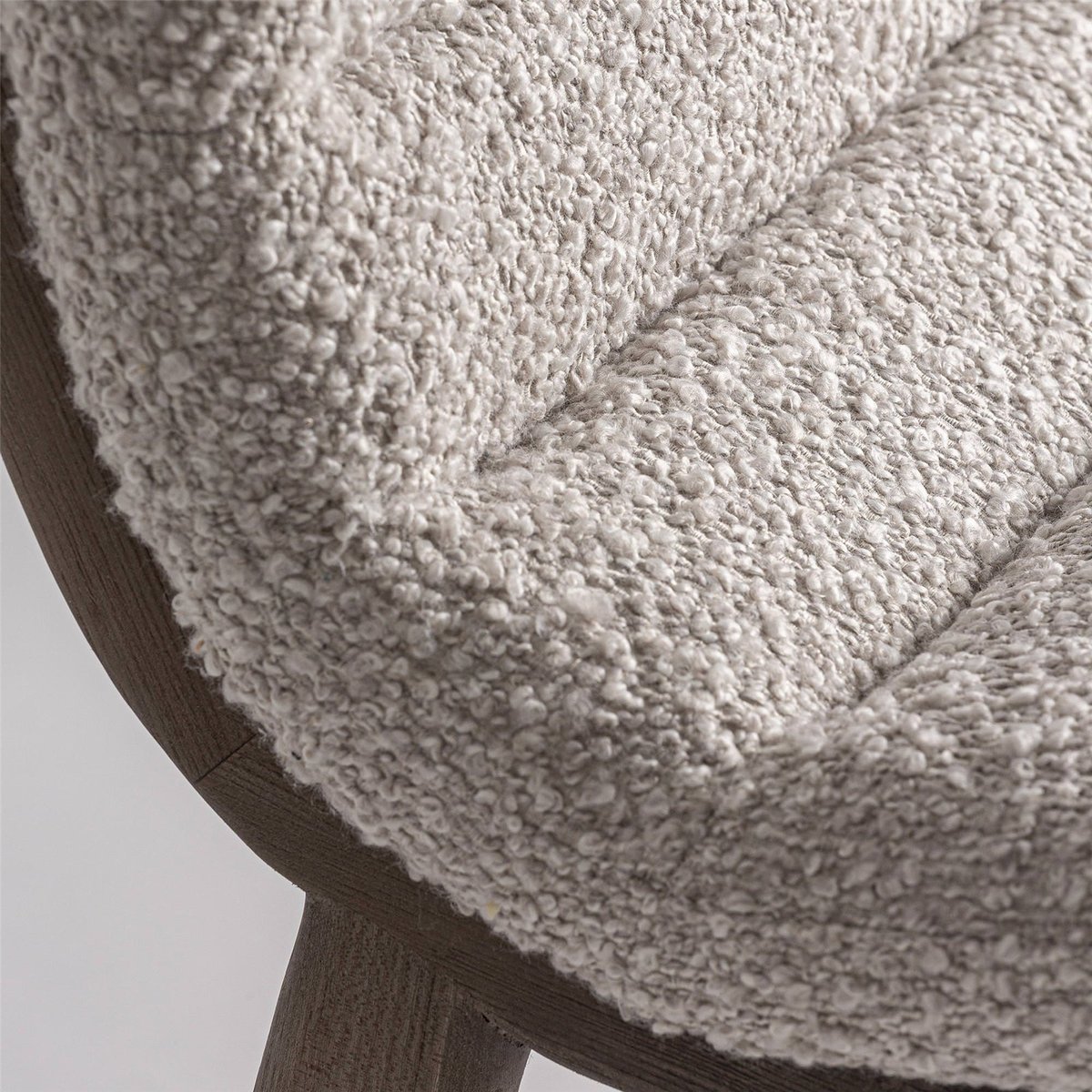 Chaise S.JACQUARD tissu bouclé lot de 2 beige et brun clair, RECOLLECTION