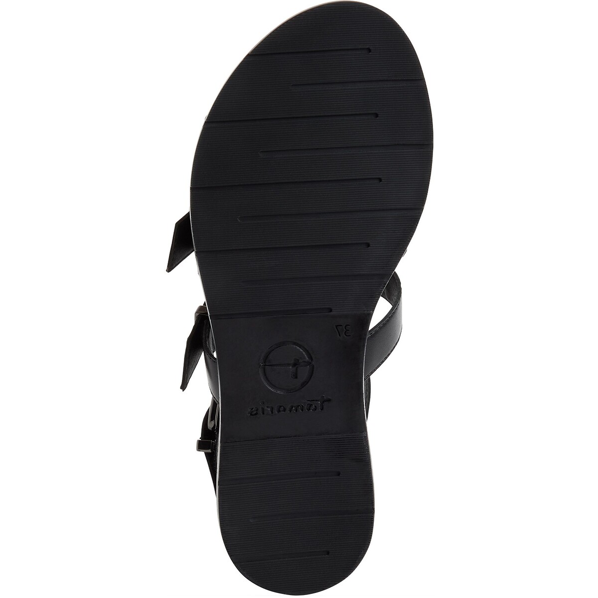 Flat Leather Sandals with Closed Heels black, TAMARIS