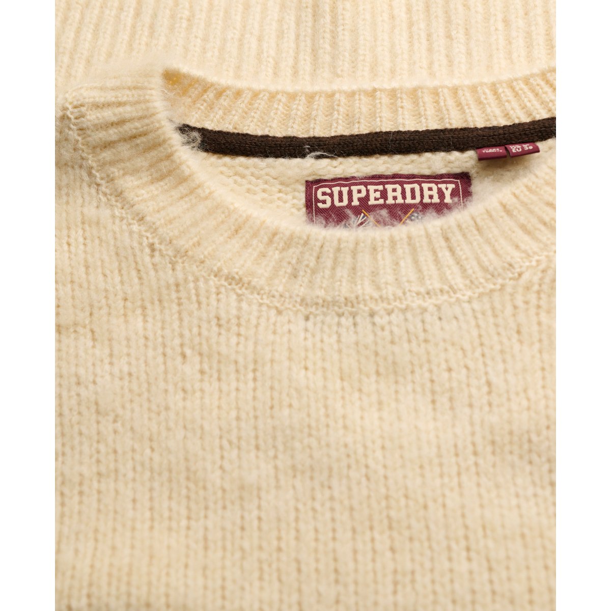 Pull Brushed Knit coupe oversize crème brûlée, SUPERDRY