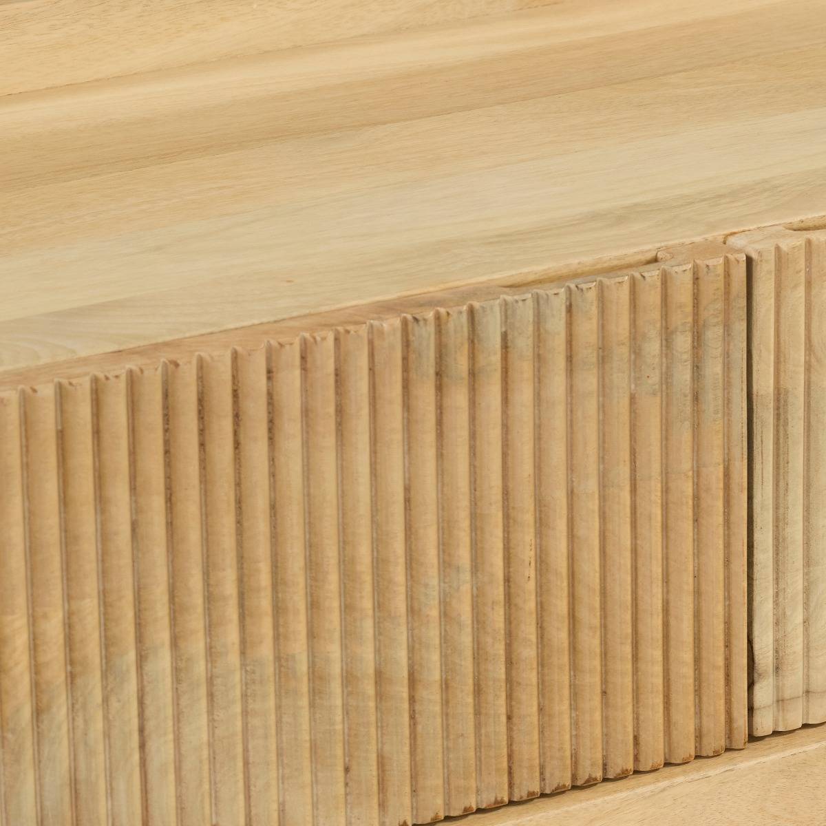 Meuble TV en bois de manguier ALEXIS bois clair, MADE IN MEUBLES