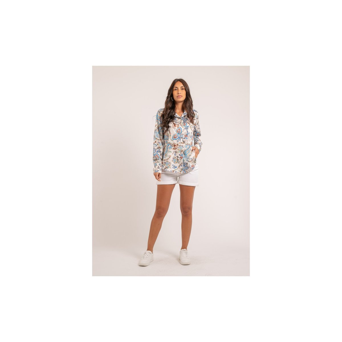 Chemise Motifs Oliane bleu, DONA LISA