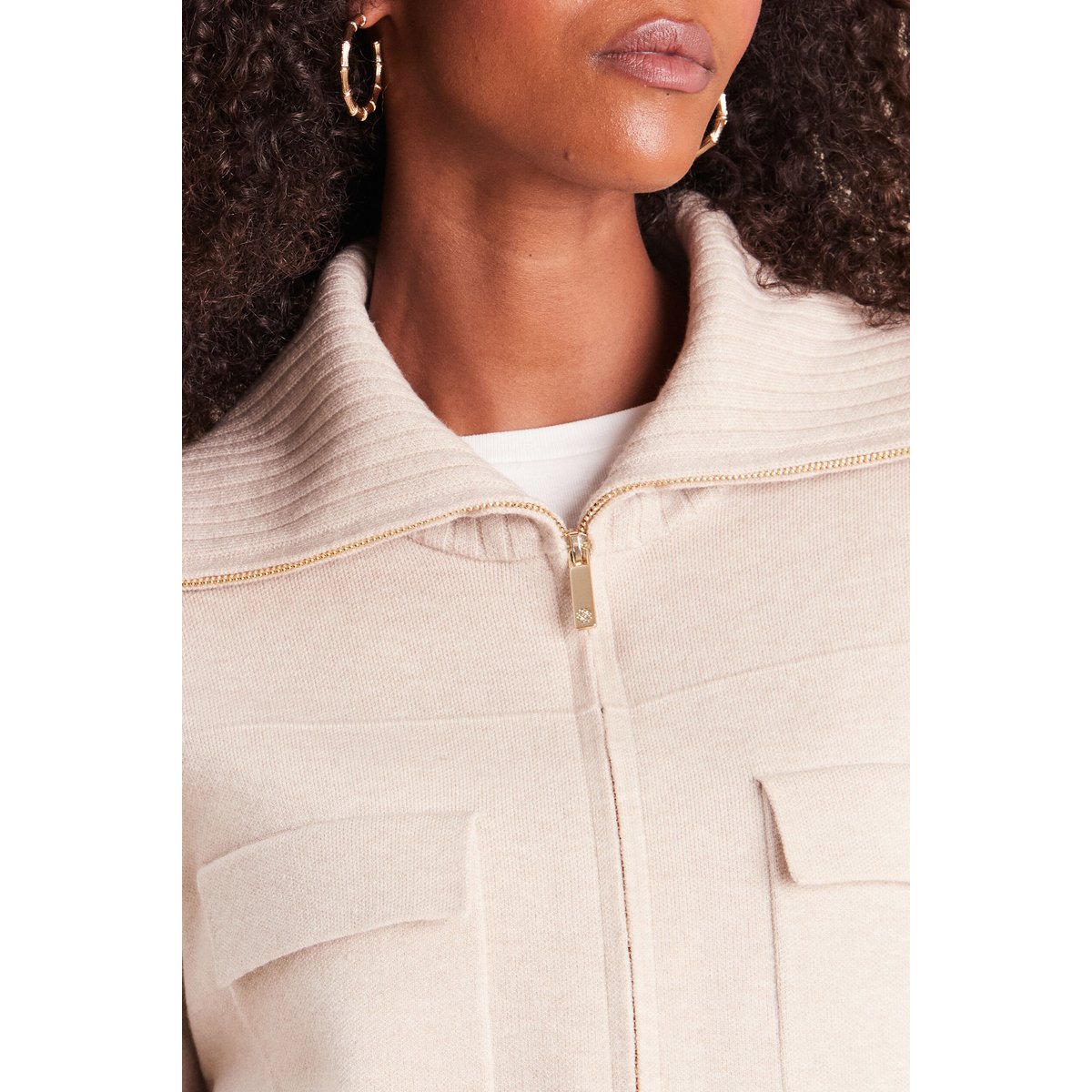 Cardigan col camionneur beige, BREAL