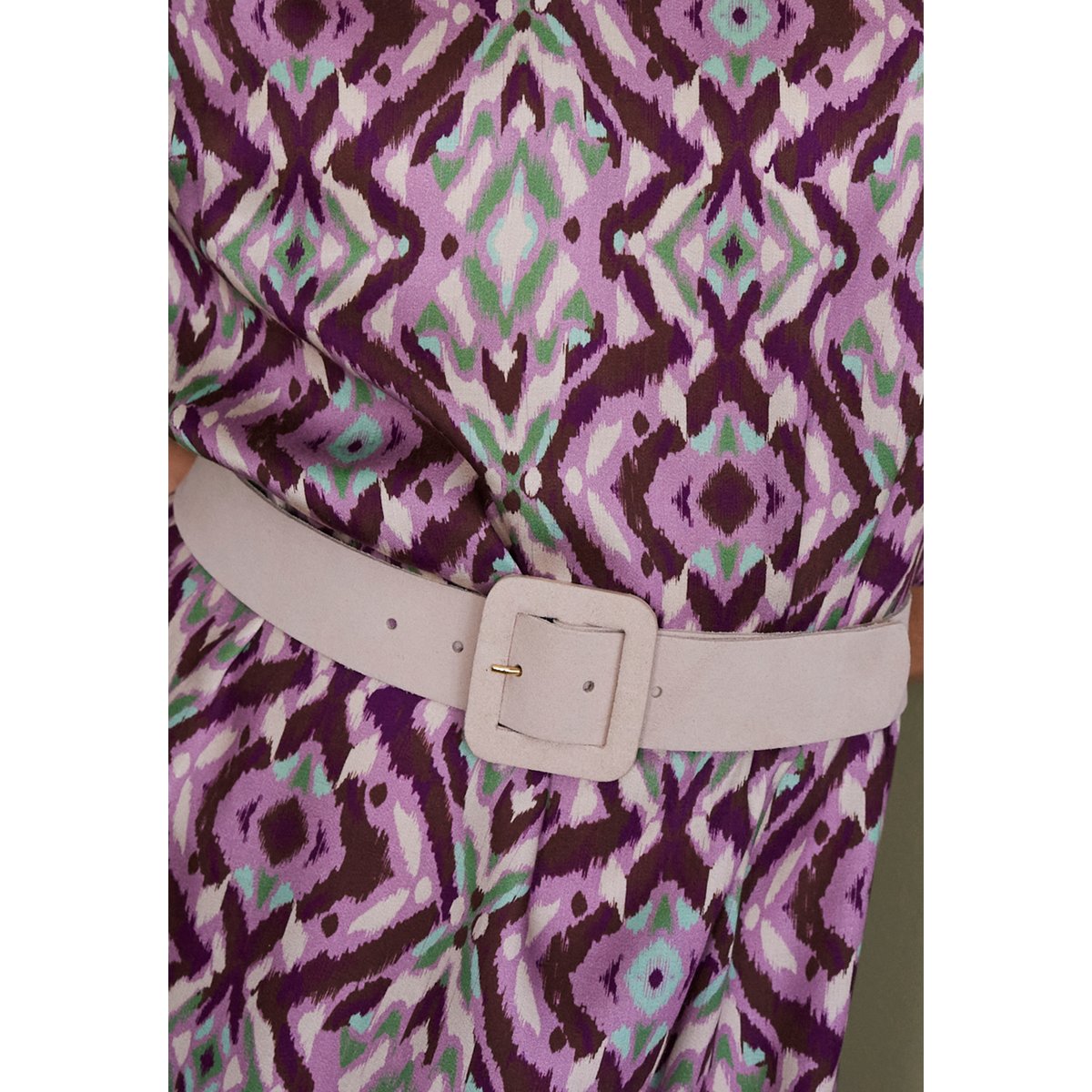 Ceinture en croûte de cuir suédé marron beige sable, DAMART