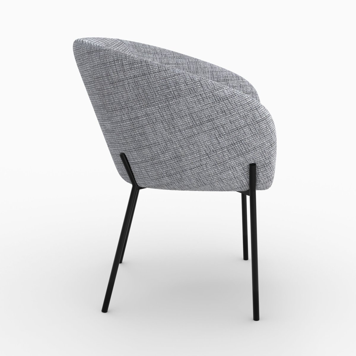 Chaise en tissu - ANDY gris chiné, MAISON PAVANE