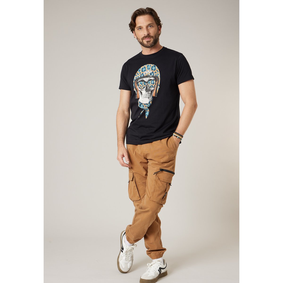 T-shirt homme en coton WANDER black, DEELUXE