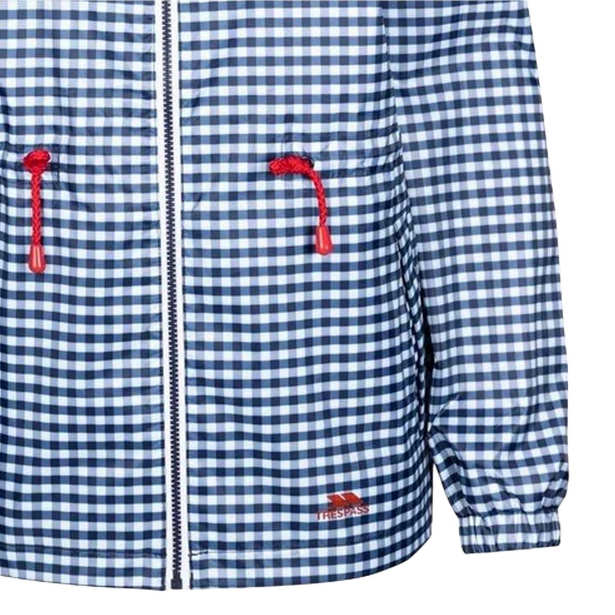 Imperméable à capuche ajustable motif/style à carreaux NIGGLE bleu marine, TRESPASS