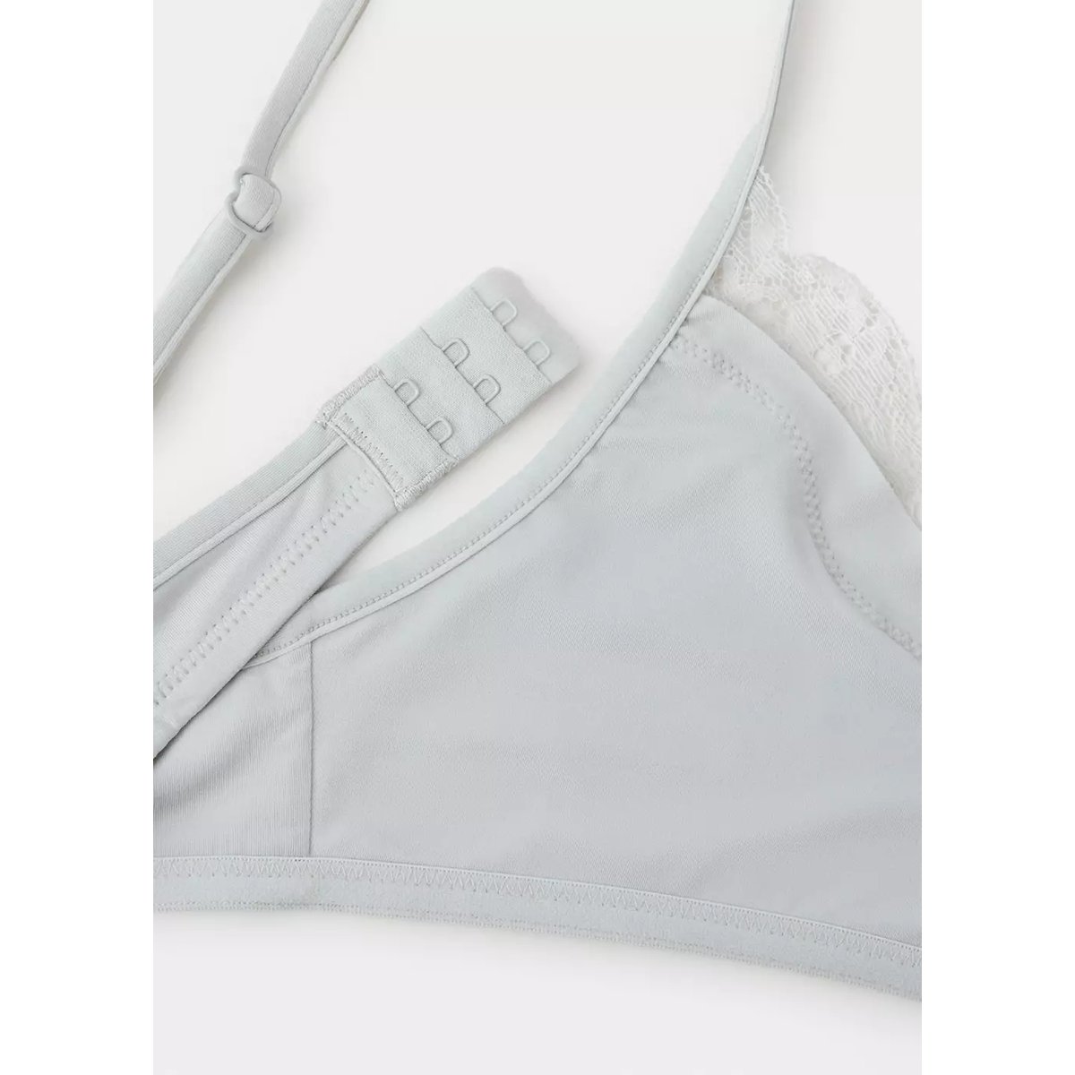 Soutien-gorge triangle en dentelle gris chiné moyen, MANGO TEEN
