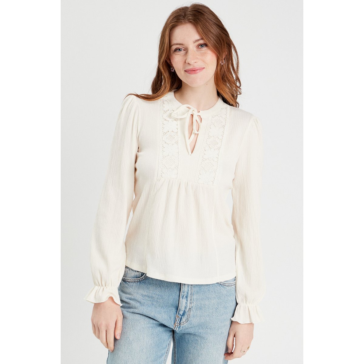 Blouse manches longues ecru, CACHE CACHE
