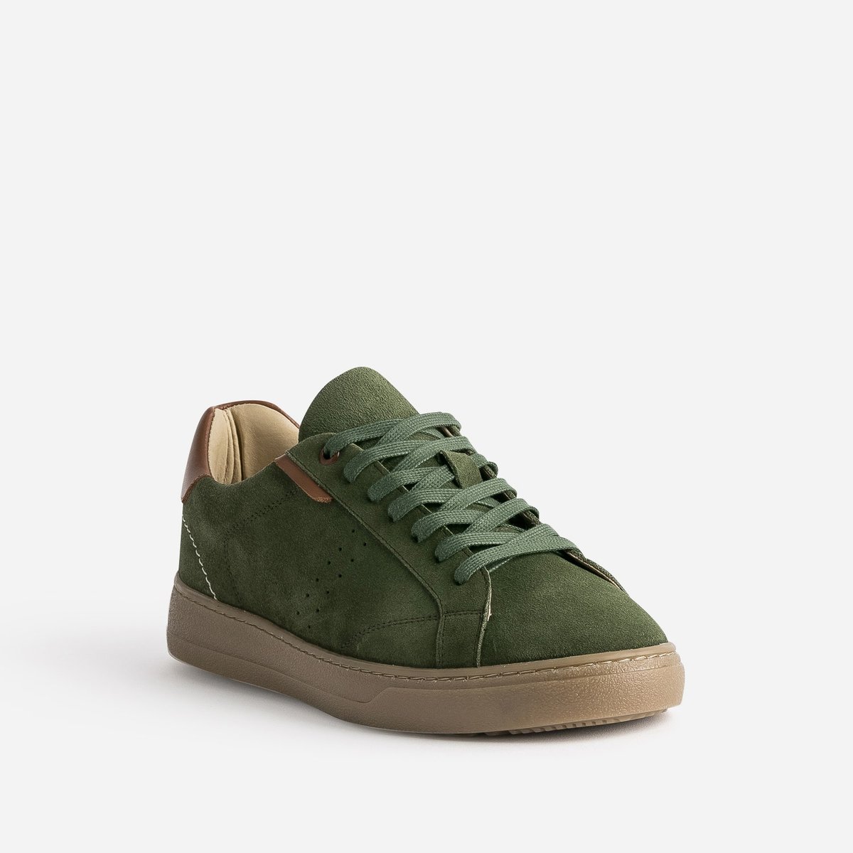 Basket en cuir DIMITRI kaki, ERAM