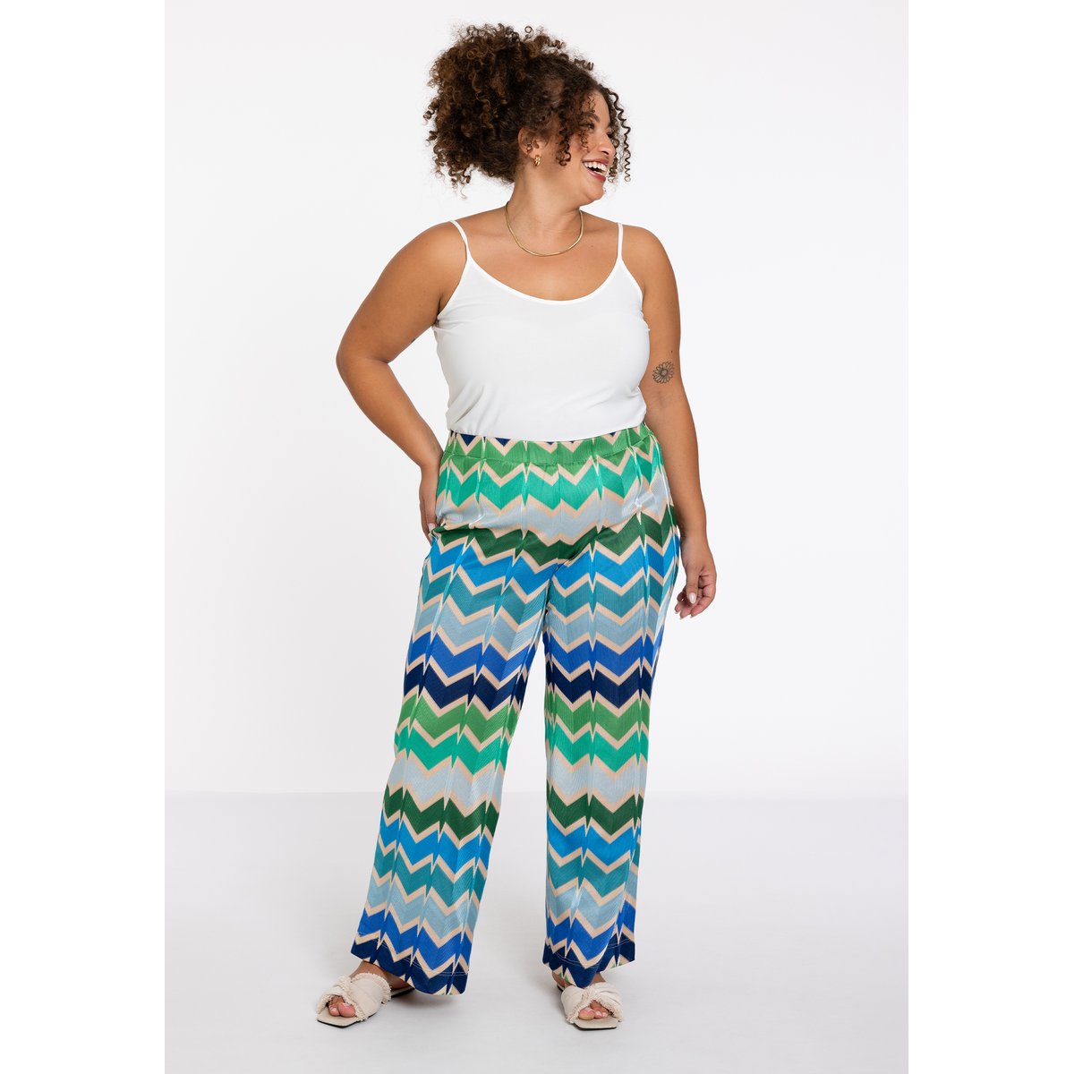 Pantalon imprimée bleu, YOEK