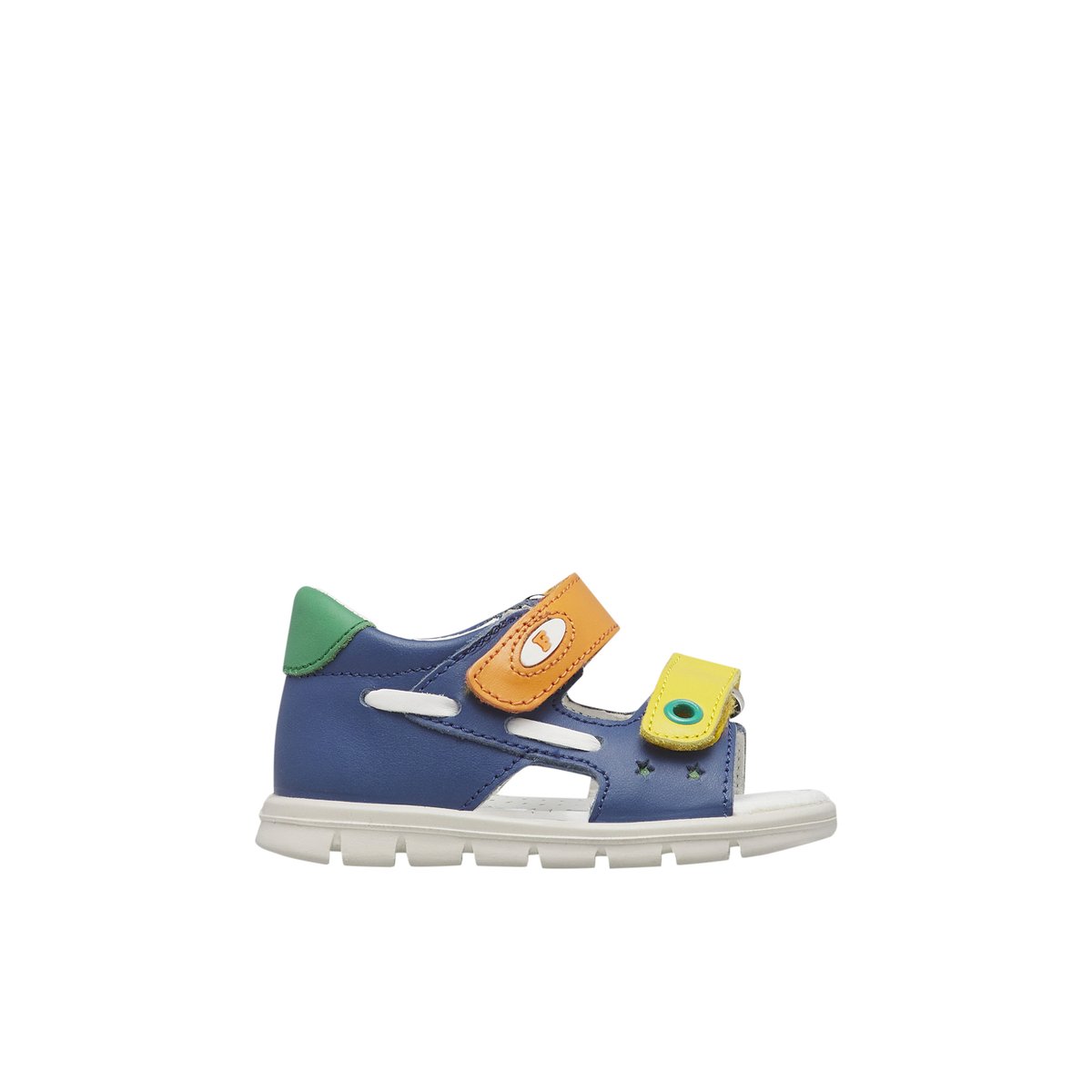 Sandales en cuir PLIRO marine-jaune, FALCOTTO