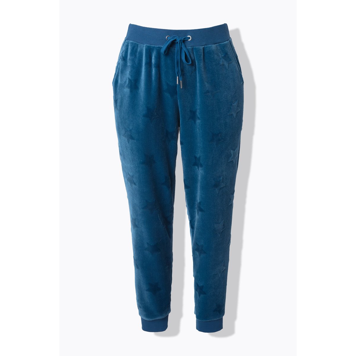 Pantalon homewear, étoiles texturées pétrol, ULLA POPKEN
