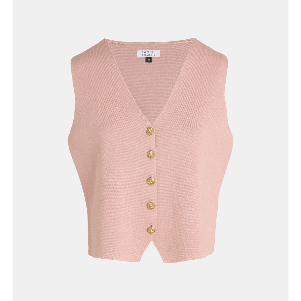 Gilet sans manches alfred mi maille rose terracotta, GALERIES LAFAYETTE