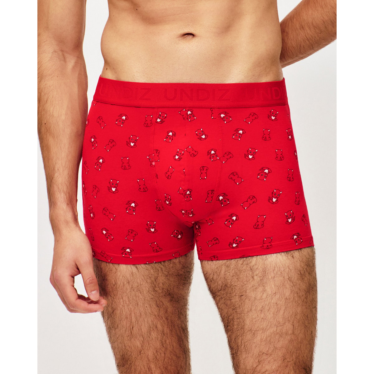 Boxer coton à motifs REPEATIZ DEVI rouge, UNDIZ