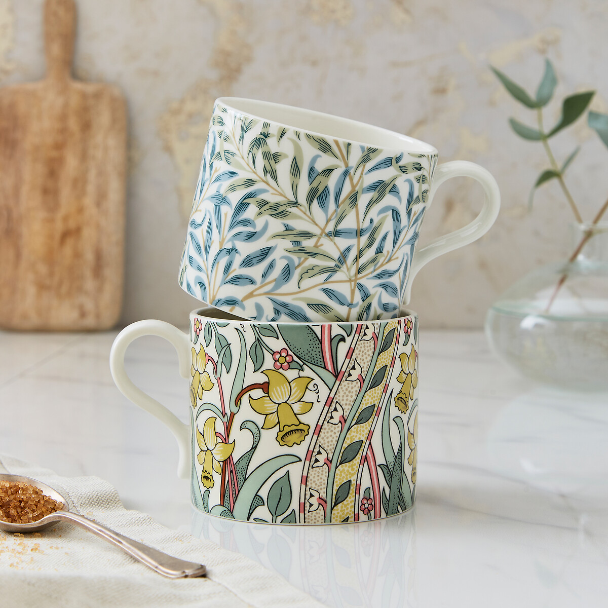 Set of 2 Morris & Co. Daffodil Mugs green, MORRIS & CO.