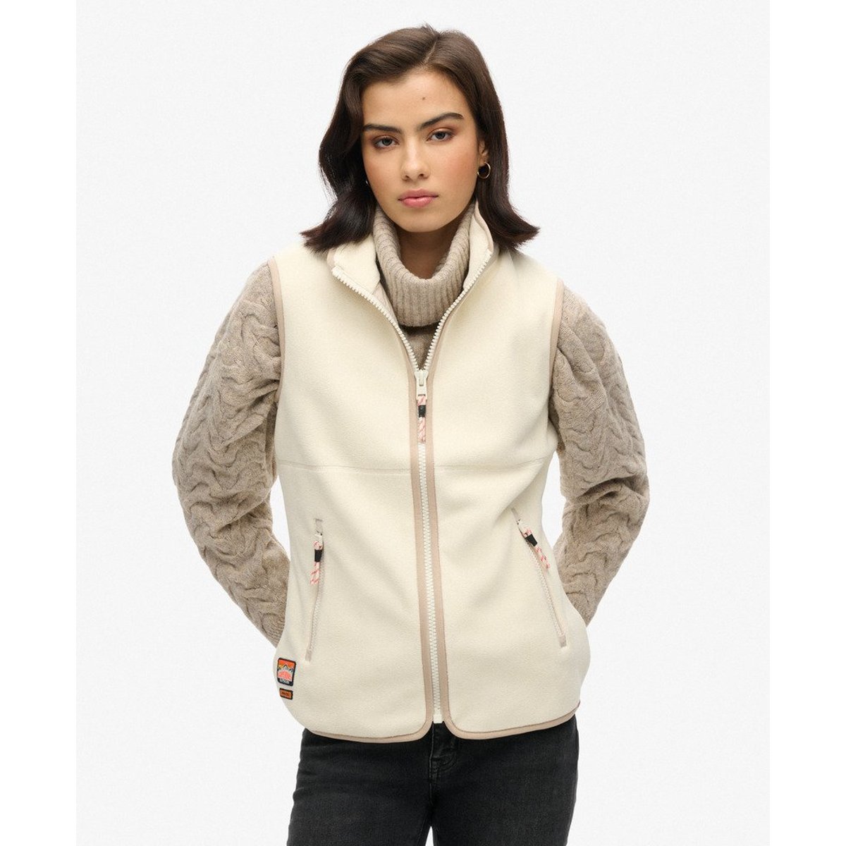 Gilet en polaire Active riz blanc, SUPERDRY