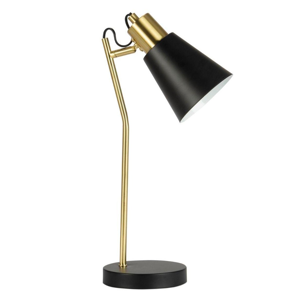 Lampe de bureau métal noir et doré 22x14x45cm noir, WADIGA