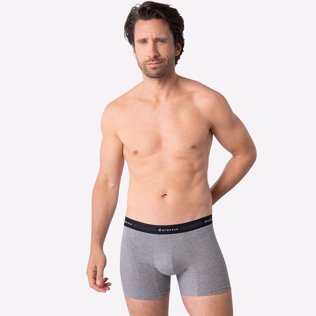 Lot de 3 boxers unis Tailor noir + gris + rouge + noir, EMINENCE