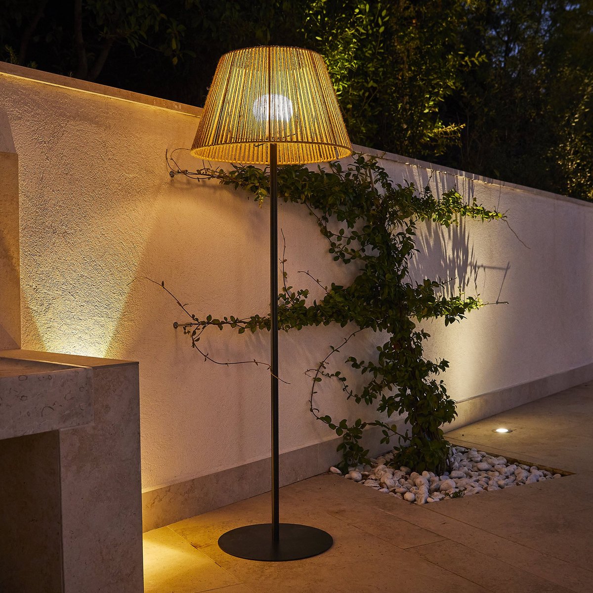 Lampadaire sans fil RAFFY TALL beige, LUMISKY