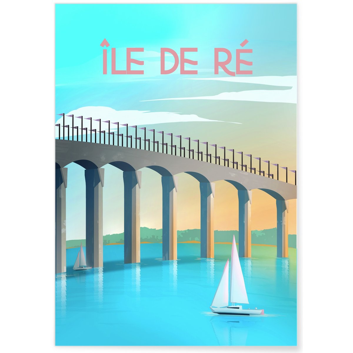 Affiche ville Île de Ré blanc, L'AFFICHERIE